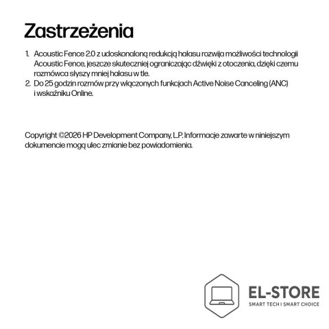 POLY HP Poly Składany stereofoniczny zestaw słuchawkowy Bluetooth Focus 625 Fold
