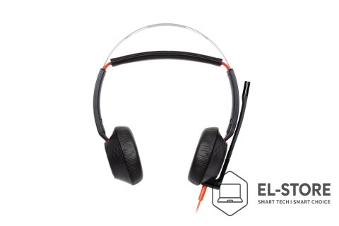 POLY Poly Blackwire 5220 Stereo USB-C Headset +3.5mm Plug +USB-C/A Adapter