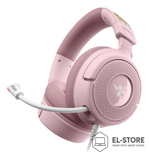 RAZER Razer Kraken V4 X - Pikachu & Eevee Edition Zestaw słuchawkowy Przewodowa Opaska na głowę Gaming USB Type-C / USB Type-A Różowy
