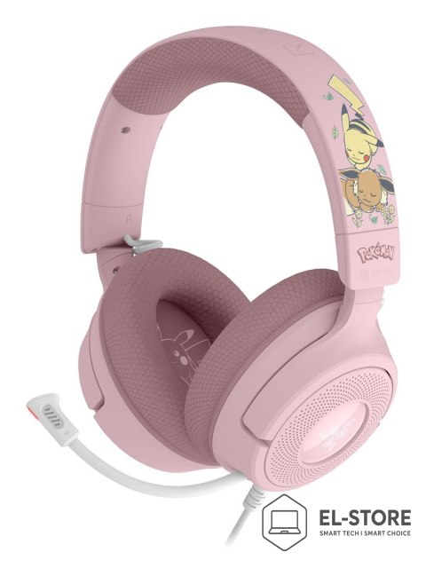 RAZER Razer Kraken V4 X - Pikachu & Eevee Edition Zestaw słuchawkowy Przewodowa Opaska na głowę Gaming USB Type-C / USB Type-A Różowy