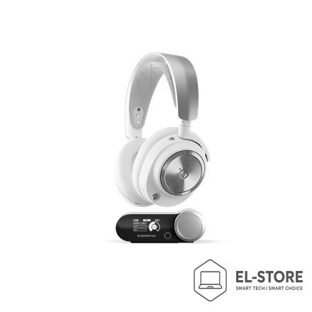 SteelSeries Steelseries Arctis Nova Pro Wireless Zestaw słuchawkowy Przewodowy i Bezprzewodowy Opaska na głowę Gaming Bluetooth Srebrny, Bia