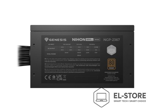GENESIS GENESIS Nihon 650NM moduł zasilaczy 650 W 20+4 pin ATX ATX Czarny