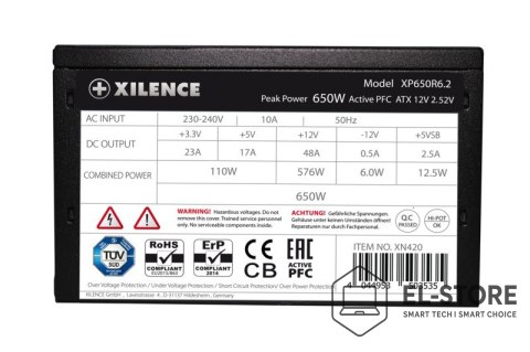 XILENCE Zasilacz Xilence XN420 - 650 W - 220 - 240 V - 50 Hz - 10 A - Aktywny - 576 W