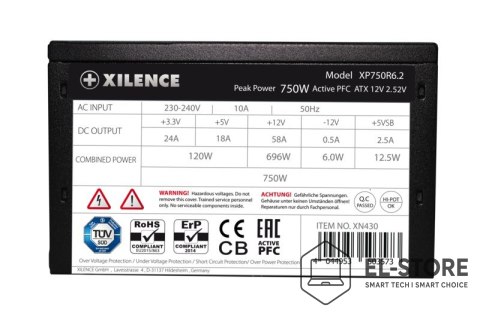 XILENCE Zasilacz Xilence XP750R6.2 XN430 750W 20+4 pin ATX Czarny