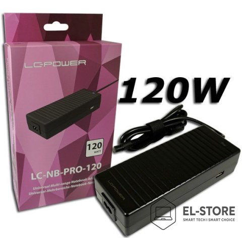 LC-POWER LC-Power LC-NB-PRO-120 adapter zasilający/ inwentor Wewnętrzna 120 W Czarny