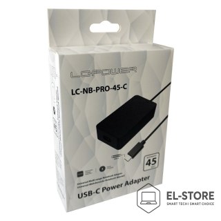LC-POWER LC-Power LC-NB-PRO-45-C adapter zasilający/ inwentor Wewnętrzna 45 W Czarny