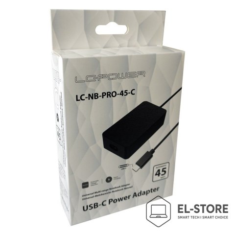 LC-POWER LC-Power LC-NB-PRO-45-C adapter zasilający/ inwentor Wewnętrzna 45 W Czarny