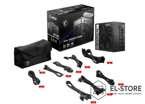 MSI Zasilacz MSI MPG A1000G PCIE5 1000W 80+ Gold ATX 3.1