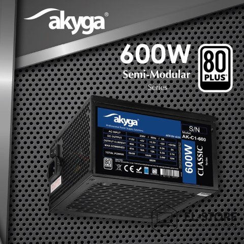 Akyga Akyga AK-C1-600 moduł zasilaczy 600 W 24-pin ATX ATX Czarny