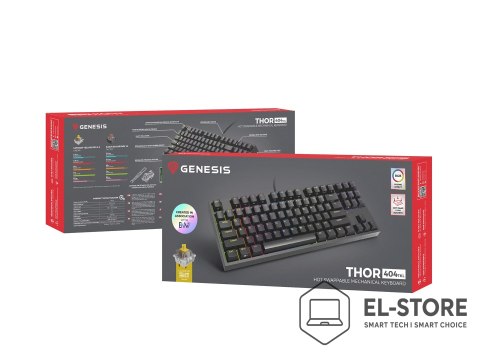 GENESIS GENESIS Thor 404 TKL klawiatura Gaming USB QWERTY Amerykański międzynarodowy Czarny