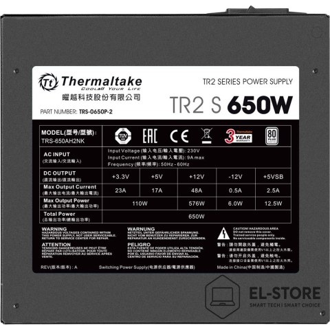 Thermaltake Thermaltake TR2 S 650W moduł zasilaczy 20+4 pin ATX ATX Czarny
