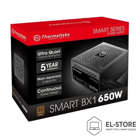 Thermaltake Zasilacz Thermaltake Smart BX1 PS-SPD-0650NNSABE-1 (650 W; Aktywne; 120 mm)