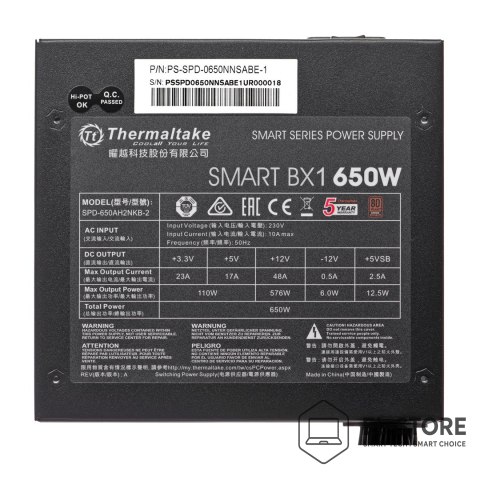 Thermaltake Zasilacz Thermaltake Smart BX1 PS-SPD-0650NNSABE-1 (650 W; Aktywne; 120 mm)