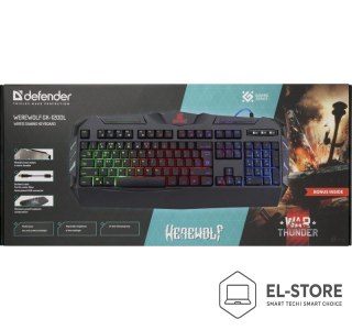 Defender DEFENDER KLAWIATURA GAMINGOWA MEMBRANOWA WEREWOLF GK-120DL PODŚWIETLENIE RGB 45124