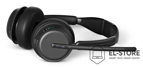 EPOS Zestaw słuchawkowy Bluetooth ANC z ładowarką EPOS IMPACT 1061T, z hybrydową aktywną redukcją szumów (ANC), kompatybilny z MS Tea