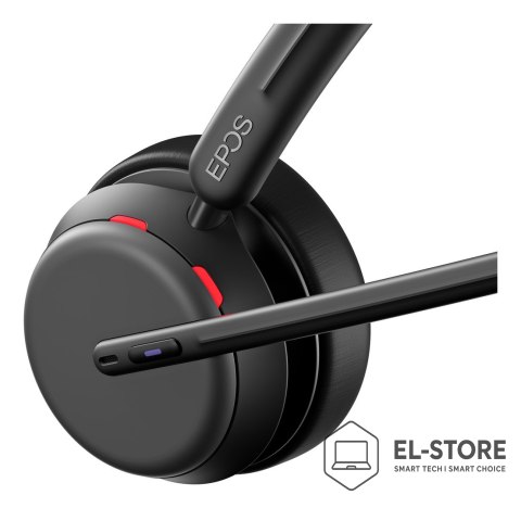 EPOS Zestaw słuchawkowy Bluetooth ANC z ładowarką EPOS IMPACT 1061T, z hybrydową aktywną redukcją szumów (ANC), kompatybilny z MS Tea