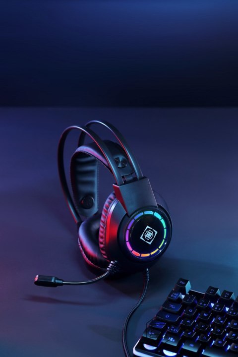 No name Deltaco Gaming GAM-168 słuchawki/zestaw słuchawkowy Przewodowa Opaska na głowę USB Typu-A Czarny