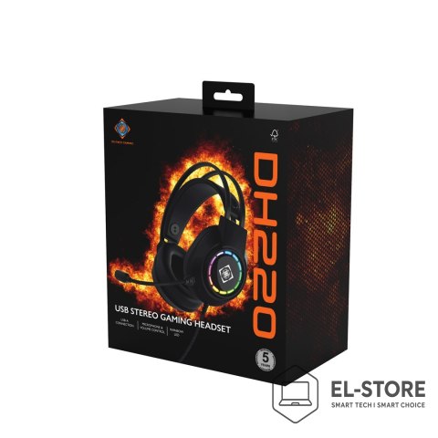 No name Deltaco Gaming GAM-168 słuchawki/zestaw słuchawkowy Przewodowa Opaska na głowę USB Typu-A Czarny