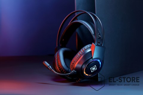 No name Deltaco Gaming GAM-168 słuchawki/zestaw słuchawkowy Przewodowa Opaska na głowę USB Typu-A Czarny