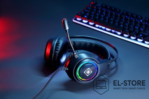 No name Deltaco Gaming GAM-168 słuchawki/zestaw słuchawkowy Przewodowa Opaska na głowę USB Typu-A Czarny