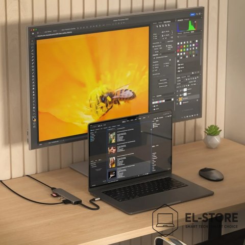 No name Wieloportowa przejściówka Satechi 7-w-1 USB-C Slim z Ethernetem - gwiezdna szarość