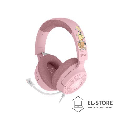 RAZER Razer Kraken V4 X - Pikachu & Eevee Edition Zestaw słuchawkowy Przewodowa Opaska na głowę Gaming USB Type-C / USB Type-A Różowy