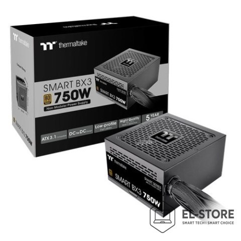 Thermaltake THERMALTAKE SMART BX3 550W 80+BRONZE ATX3.1 PCI-E 5.0 SINGLE RAIL DC-DC PS-SPD-0550NNFABE-3