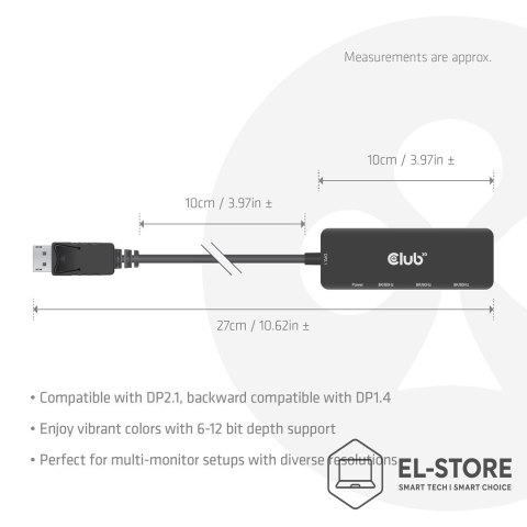 Club 3D Adapter I/O DP do HDMI potrójny CSV-7330 CLUB3D