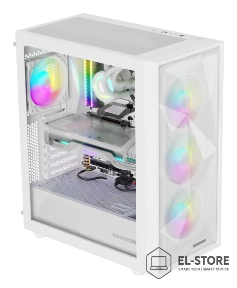 GENESIS OBUDOWA GENESIS DIAXID 605 ARGB MIDI TOWER Z OKNEM USB-C BIAŁA