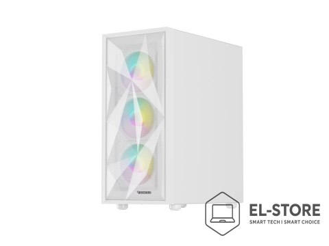 GENESIS OBUDOWA GENESIS DIAXID 605 ARGB MIDI TOWER Z OKNEM USB-C BIAŁA