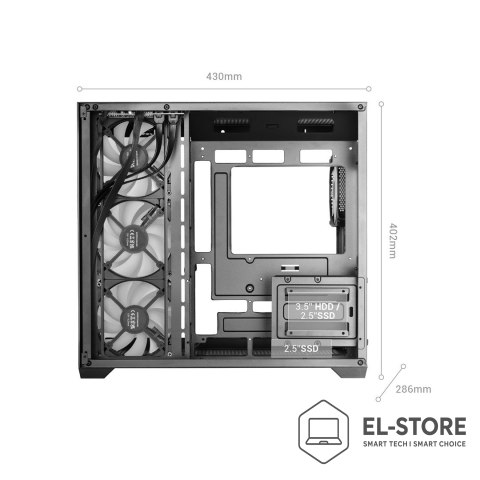 TACENS TACENS MARS MC-V5 4xARGB USB-C ATX-obudowa/cases