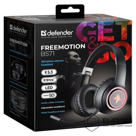 Defender DEFENDER SŁUCHAWKI BLUETOOTH FREEMOTION B571 CZARNE LED