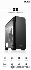 Zalman Obudowa S3 TG ATX Mid Tower PC Case TG fan x3