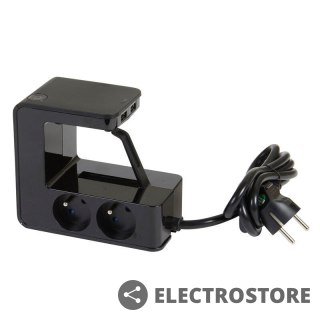 Legrand Przedłużacz klip 4x2P+Z +2USB Czarny 1,5m