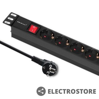 Qoltec Listwa zasilająca do szafy RACK 1U | 16A | PDU | 8xSCHUKO | 2m
