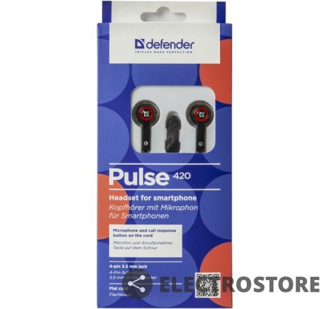 Defender Słuchawki przewodowe douszne PULSE 420 Defender Słuchawki przewodowe douszne PULSE 420