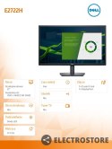 Dell Monitor E2722H 27 cali LED IPS 1920x1080/VGA/DP/3Y