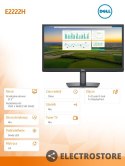 Dell Monitor E2222H 21,5 cali LED 1920x1080/VGA/DP/3Y