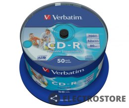 Verbatim CD-R 52x 700MB 50P CB Printable 43438