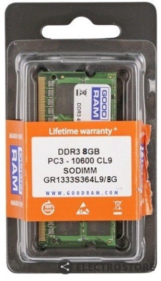 GOODRAM Pamięć do notebooka DDR3 SODIMM 8GB/1333 (1*8GB) CL9