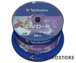 Verbatim DVD+R 16x 4.7GB 50P CB Printable NO ID 43512