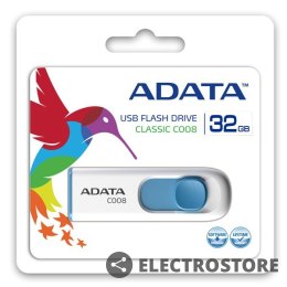 Adata Pendrive DashDrive Classic C008 32GB USB2.0 biało- niebieskie