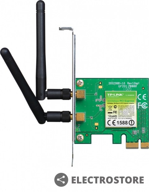 TP-LINK WN881ND karta WiFi N300 (2.4GHz) PCI-E 2x2dBi (SMA) BOX