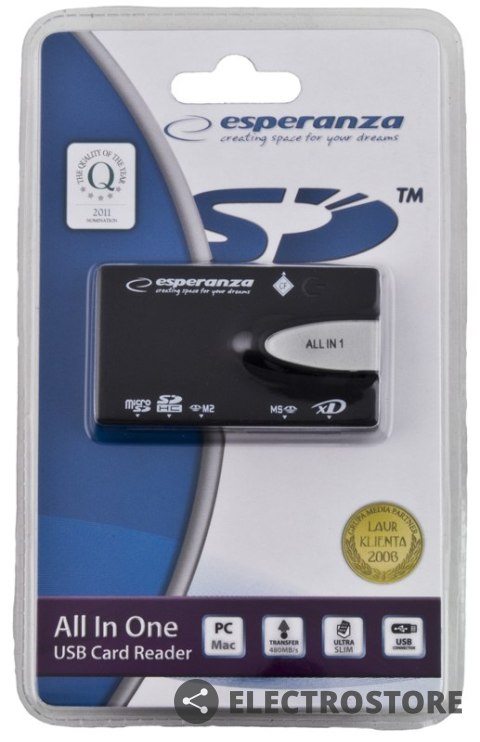Esperanza CZYTNIK KART PAMIĘCI ALL IN ONE EA129 USB 2.0 Esperanza CZYTNIK KART PAMIĘCI ALL IN ONE EA129 USB 2.0