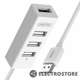 Unitek Hub 4x USB 2.0, Y-2146, 1x Lad.tel. biały