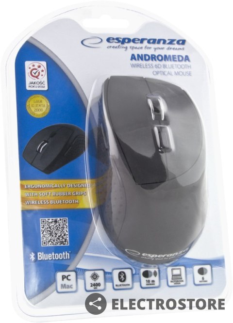 Esperanza MYSZ BLUETOOTH OPTYCZNA EM123K ANDROMEDA 1000/1600/2400DPI, 6D Esperanza MYSZ BLUETOOTH OPTYCZNA EM123K ANDROMEDA 1000/1600/2400DPI, 6D