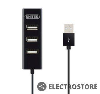 Unitek Hub 4x USB 2.0, Y-2140, Ladowanie tel., czarny
