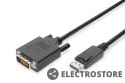 Digitus Kabel adapter Displayport z zatrzaskiem 1080p 60Hz FHD Typ DP/DVI-D (24+1) M/M czarny 2m