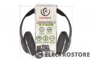 Rebeltec Słuchawki stereo z mikrofonem, 4pin mini jack AUDIOFEEL2 BLACK
