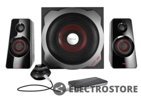 Trust Zestaw głośników 2.1 z subwooferem Gaming GXT 38 Trust Zestaw głośników 2.1 z subwooferem Gaming GXT 38